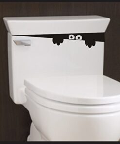 (2) Sticker Connection | Toilet Monster Bathroom Decal | Sticker Funny Kids Vinyl Decal Potty Training Halloween | 2"x12" (Black) 30 41xasKMSgAL