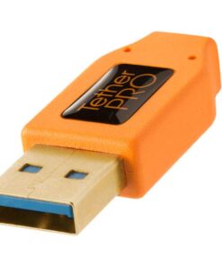 Tether Tools TetherPro USB 3.0 to Micro-B Right Angle Cable | for Fast Transfer and Connection Between Camera and Computer | High Visibility Orange | 15 Feet (4.6 m) 9 41ypBUZ RuL