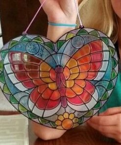 Melissa & Doug Stained Glass Made Easy Activity Kit: Butterfly - 140+ Stickers - Kids Sticker Stained Glass Craft Kit; Sun Catchers For Kids Ages 5+ 26 41ypY2ulChL