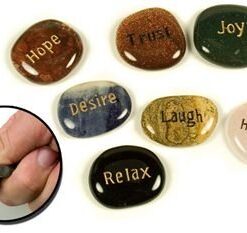 Engraved Inspirational Word Stones - Set up 5 - Grooved Worry Stone - Unique Valentine's Gift