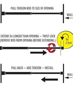 iDesign Cameo Metal Expandable Constant Tension Shower Curtain Rod for Master, Guest, Kids' Bathroom, Adjustable from 26-42", White Set of 1 26"-42" 27 41z4XtLvljL