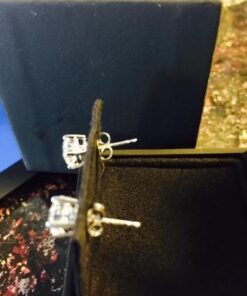 Amazon Essentials Plated Sterling Silver Cubic Zirconia Stud Earrings (Round & Princess) White/Platinum 6.5 mm Round Cut 34 41zU2hwaZ0L