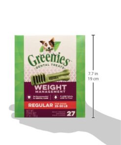 GREENIES Weight Management Regular Natural Dog Dental Care Chews Weight Control Dog Treats, 27 oz. Pack (27 Treats) Original 1.68 Pound (Pack of 1) 26 41zVr5pf4pL