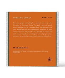 Paromi Tea Organic Turmeric Ginger Green Tea, 15 Pyramid Tea Bags - Non-GMO 15 Count (Pack of 1) 15 41zWf34V6VL