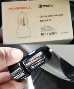 Hussell Car Charger Adapter - 3.0 Portable USB w/Fast Charge Technology & Dual Ports - Compatible w/Apple iPhone, Android, Tablet or Other USB Device - White Elephant, Stocking Stuffers 51 41zn7KtJWSL