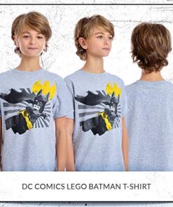 DC Comics Boys' Lego Batman Characters Graphic Designs Round Neck Short Sleeve T-Shirt 14-16 Gray 9 51 1MY85BsL