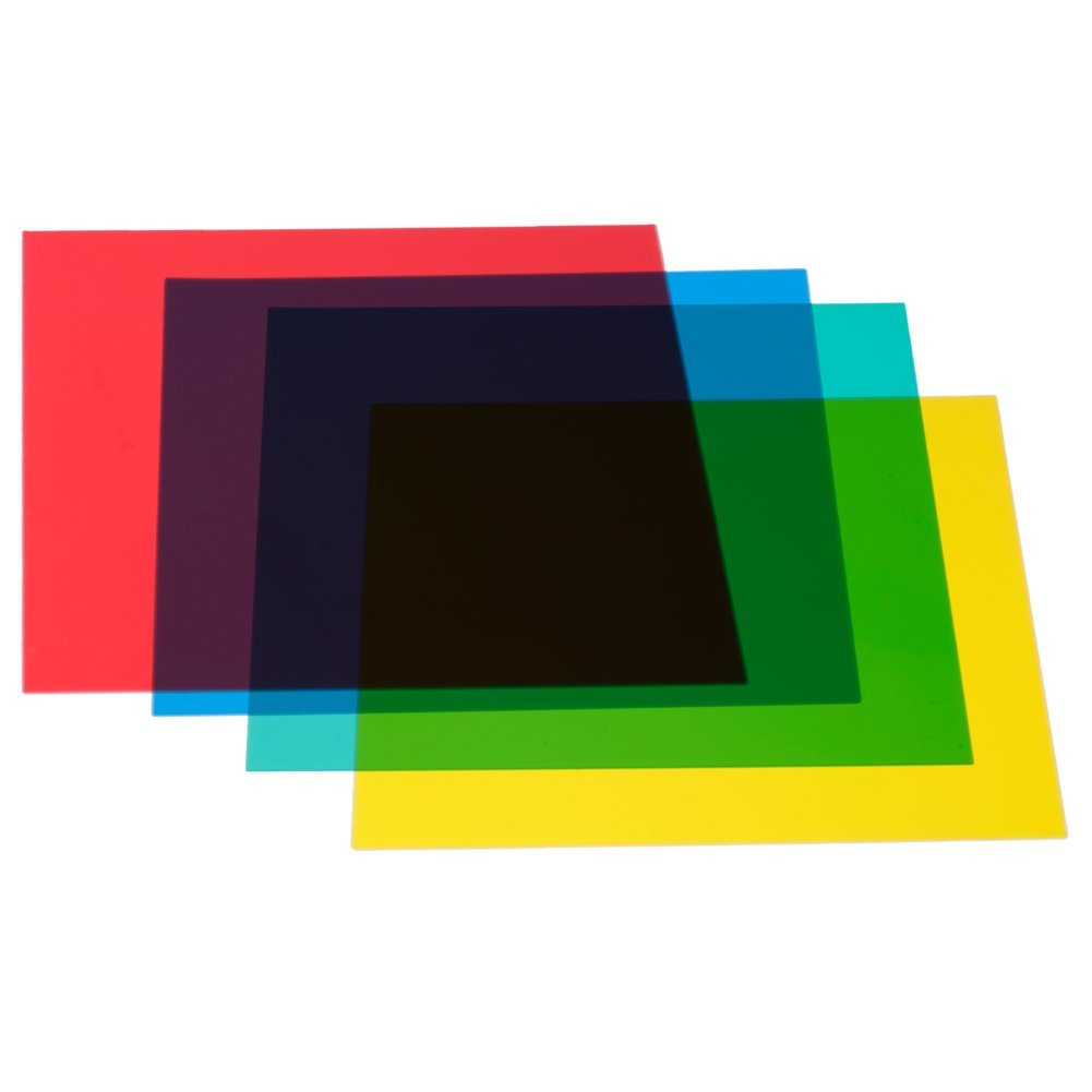 Neewer 12x12inches/30x30centimeters 4-Color Correction Gels Light Filter Transparent Film Sheet for Flash Strobe: Red Yellow Green Blue 1 Neewer 12x12inches/30x30centimeters 4-Color Correction Gels Light Filter Transparent Film Sheet for Flash Strobe: Red Yellow Green Blue