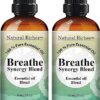 Natural Riches Breathe Essential Oil Blend Breathe Easy with Peppermint Eucalyptus Tea Tree Lemon Cardamom Pine Needle Essential Oils - 2 x 30 ml 1 Fl Oz (Pack of 2)