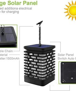 EOYIZW Solar Lantern Lights Outdoor Garden Decor, Upgraded 99LEDs Dancing Flickering Solar Hanging Flame Lights- IP65 Waterproof Tabletop Lamp Lanterns for Decor Garden Patio Path Deck Yard 1Pack 13 51 L3AZu7xL