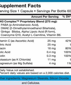 Nattura G-H3 Ultra, Ultimate Antioxidant Formula - New, Improved Anti-Aging Complex (Ginkgo Biloba, R-Alpha Lipoic Acid, Coenzyme Q10, Acetyl L-Carnitine, Vitamin B6) - 60 Caps 10 51 P0B3ITGS