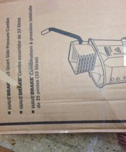 Rubbermaid Commercial Products WaveBrake 35 Qt. Side-Press Mop Bucket and Wringer Combo on Wheels, Yellow, for Professional/Industrial/Business Heavy-Duty Floor Cleaning/Mopping 63 51 dr9CI7XL