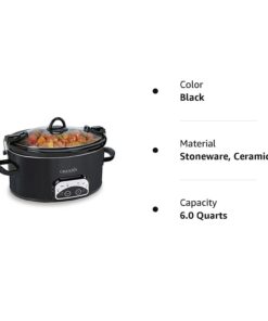 Crock-Pot Programmable 6 Quart Slow Cooker - Black 7 51 iQSw8yIL