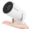 Mini Projector, Magcubic HY300 Auto Keystone Correction Portable Projector, 4K/ 200 ANSI Smart Projector with 2.4/5G WiFi, BT 5.0, 130 Inch Screen, 180 Degree Flip, Round Design, Home Video Projector white 42 51 nulgAYwL