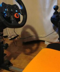 OpenWheeler GEN3 Racing Wheel Simulator Stand Cockpit Orange on Black, Video Game Controller, Fits All Logitech G923, G920, Thrustmaster, Fanatec Wheels, Compatible with Xbox One, PS4, PC Platforms. 49 51 o45d31eL