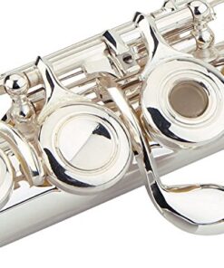 Glory Silver Plated Intermediate Open/Closed Hole C Flute with Case,Tuning Rod,Polish Cloth,Joint Grease,a pair of Gloves and screw driver 16 Open Hole 17 51 x2sdngML