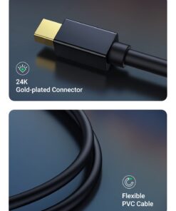 UGREEN Mini DisplayPort to HDMI VGA Adapter, 4K Thunderbolt 2 Adapter 2 in 1 Mini DP Converter Compatible with MacBook Pro MacBook Air iMac Surface Pro 1 2 3 4 6 Surface Laptop 2 ThinkPad X1, Black 20 5101aT MKsL