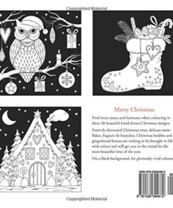 Alternative view of Merry Christmas: a beautiful colouring book with Christmas designs on a black background, for gloriously vivid colours (Merry Christmas (Christmas designs on a black background))