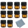 Simple-e 50pcs 1ml (1/4 Dram) Amber Mini Glass Bottle 1cc Amber Sample Vial Small Essential Oil Bottle Travel Must + 1pc Glass Clean Cloth 22 5102X3zVjUL