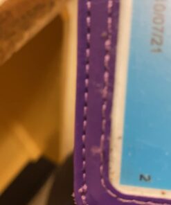 Badge Holder with Zip, Wisdompro School Supply 2-Sided Vertical PU Leather College ID Badge Holder with 1 ID Window, 4 Card Slots, 1 Side Zipper Pocket and 20 Inch Leather Neck Lanyard Strap - Purple 20 5104uW26TXL