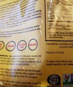 Organic Dried Goji Berries - Non-GMO and Vegan Goji Berries Organic, Perfect for Baking, Teas and Healthy Snacks for Adults (1 lb) 1 Pound (Pack of 1) 33 5106y2kNTpL