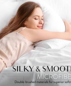 Danjor Linens King Size Sheets Set - 6 Piece Set Including 4 Pillowcases - Deep Pockets - Breathable, Soft Bed Sheets - Wrinkle Free - Machine Washable - White King Bed Sheets - 6 pc 26 5108lx5mzDL