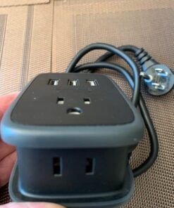 NTONPOWER Travel Power Strip with USB Ports, Portable Small Power Strip with 3FT Wrapped Flat Plug Extension Cord, 2 Outlets 3 USB Ports, Non Surge Protector for Cruise Ship Hotel Black 2 Outlets 3 USB-A 1 Pack 54 5109ZIEE9ML
