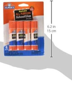 Elmer's All Purpose School Glue Sticks, Clear, Washable, 4 Pack, 0.24-ounce sticks Standard Stick 4 Count 12 510A6VNvhDL
