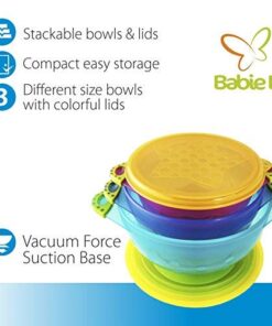 Baby Bowls and Matching Lids - Suction Cup Bowls for Babies, Toddlers & Infants - Set of 3 Sizes - 6 Pieces 23 510DClsrLGL