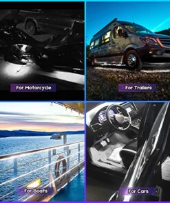 Geeon Car LED Strip Light 12V White 24''/60CM for Boats Vehicle Automotive Truck Van Motorcycle Footwell Lighting, UL Listed, Pack of 2 Daylight White 9 510FX4LQliL