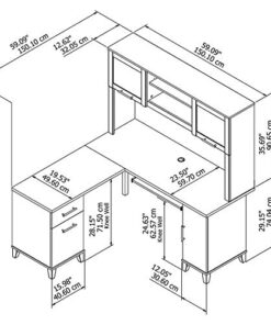 Bush Furniture UrbanPro Farmhouse 60W L Shaped Desk with Hutch in Mocha Cherry 9 510I7ZAsvgL
