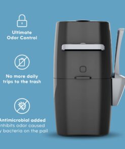 Litter Genie Plus Pail (Black) | Cat Litter Waste Disposal System for Odor Control | Includes 1 Square Refill Bag 35 510IDu0ezNL