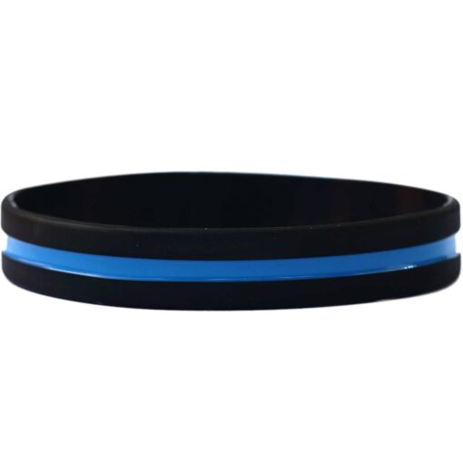 SayitBands Thin Blue Line Wristband - Your Choice of Size Default (8")