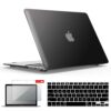 IBENZER Compatible with MacBook Air 11 Inch Case Model A1370 A1465, Soft Touch Plastic Hard Shell Case Bundle with Keyboard Cover & Screen Protector for Mac Air 11, Black, A11BK+2 For Macbook Air 11'' A1465/A1370 43 510PWTdh9bL