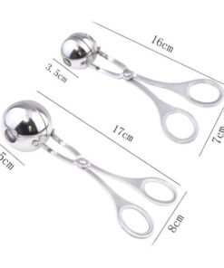 2 PCS None-Stick Meat Ballers, Stainless Steel Meat Baller Tongs, Cake Pop Meatball Maker Ice Tongs, Cookie Dough Scoop for Kitchen. (1.38" and 1.78") 18 510SYm gdZL