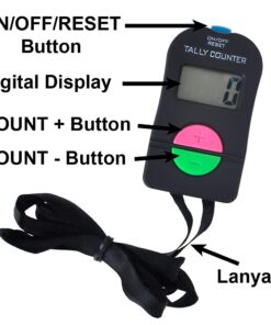 Alternative view of TopTie Electronic Hand Tally Counter, 4-Digit Add & Subtract Number Counter Clickers with Lanyard