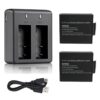 VVHOOY Action Camera Battery Pack 2 Pcs 3.7V 900mAh Rechargeable Li-ion Batteries with USB Charger, Compatible with SJCAM SJ4000 SJ5000/Victure AC700 AC900/AKASO EK7000/Brave 4/APEMAN 900mah*2 battery (style 1) 44 510VqC rAbL