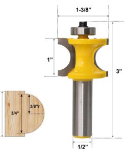 Bestgle Set of 5 Half Round Bullnose Router Bits Set Woodworking Milling Cutter Tool 1/8" 3/16" 1/4" 5/16" 3/8" Radius, 1/2 Inch Shank 12 510Zlr4OPwL