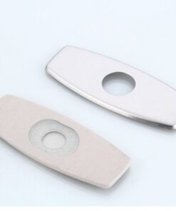 BWE Stainless Steel Deck Plate 6" Sink Hole Cover for Brushed Nickel Bathroom Sink Faucet 1 or 3 Hole Vessel Vanity Basin Outside Cover Cap Oval Commercial 11 510eyHbhW9S