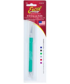 Excel Blades Soft Grip Hobby Knife, K18 with Safety Cap, American Made Light Duty Craft Knife (Green) Green (1) 8 510kremiQML