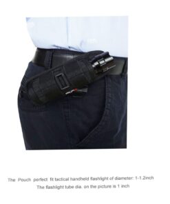 MinChen Tactical Flashlight Holster, 18650 Flashlight Pouch, Stretchy Nylon Pouch Handheld LED Flashlight Holster for Duty Belt Carry Case Holder with 360 Degree Rotatable Clip 16 510vIJTpqJL