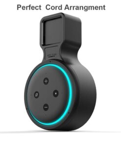 MTSmart Outlet Wall Mount Stand for Home Speakers (Dot 3rd Generation),Holder Hanger Bracket Case for Home Voice Assistants, Space Saving Accessories Without Messy Wires or Screws (1 Pack, Black) 1 Pack 10 5113xZBD CL