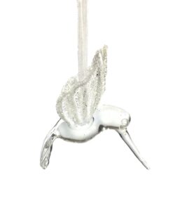 Hummingbird Christmas Ornaments with Glitter Accents - Set of 3 - Handblown XmasOrnaments - Holiday Decorations Gift for Bird Lover 14 5116RZhmrL