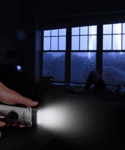 ThorFire Solar Flashlight Hand Crank Solar Powered Rechargeable Flashlight IPX6 Waterproof LED Emergency Lights Dynamo Torch Ideal for Camping Outdoor Climbing Backpack Hiking 44 5119rJM7n1L