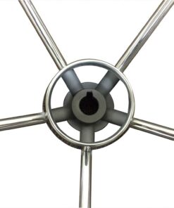 Pactrade Marine 13 1/2" Destroyer SS 304 Steering Wheel 5 Spoke Teak Wood Cap 16 511IgneOfgL