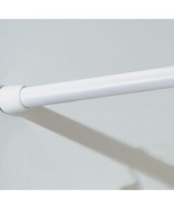 iDesign Cameo Metal Expandable Constant Tension Shower Curtain Rod for Master, Guest, Kids' Bathroom, Adjustable from 26-42", White Set of 1 26"-42" 25 511Lr3kBKIL