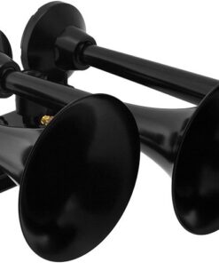Vixen Horns Train Horn Kit for Trucks/Car/Semi. Complete Onboard System- 200psi Air Compressor, 5 Gallon Tank, 3 Trumpets. Super Loud dB. Fits Vehicles like Pickup/Jeep/RV/SUV 12v VXO8350/3418B 200PSI + 5GAL + 3TPS HD In-Line Black 12 511MKtuIz1L