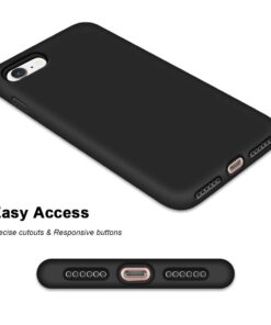 Anuck iPhone SE Case 2022/2020, iPhone 8 Case, iPhone 7 Case, Non-Slip Liquid Silicone Gel Rubber Bumper Phone Case Soft Microfiber Lining Hard Shockproof Protective Cases Cover 4.7", Black 24 511N34EfZkL