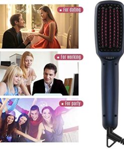 MiroPure Upgraded Ceramic Ionic Hair Straightener Brush for All Hair Types with Five Heat Settings + LED Display+Auto Shut-Off Function for Straightening Hair Beard and Adding Shine 32 511VcYXXtzL