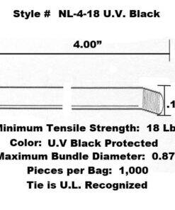 Alternative view of Tach-It 4" x 18 Lb Tensile Strength UV Black Protected Cable Tie (Pack of 1000) 4" x 18 Lb Tensile Strength UV Black Protected Cable Tie (Pack of 1000)
