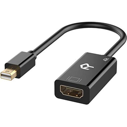 Rankie Mini DisplayPort (Mini DP) (Thunderbolt) to HDMI Adapter (Black) Black